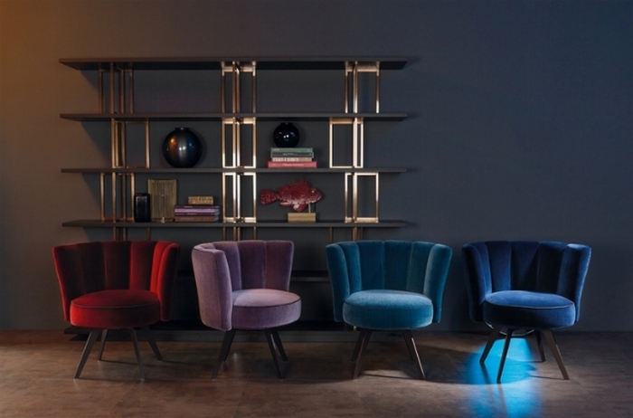 Eleganckie kolorowe fotele Fabio Luciani