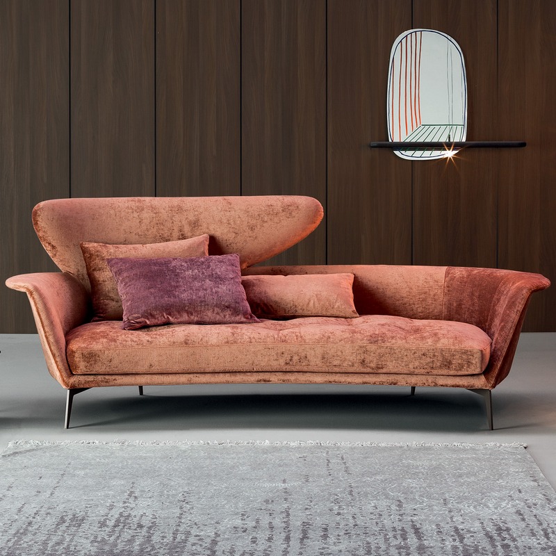 Pomarańczowa asymetryczna sofa Diotti 